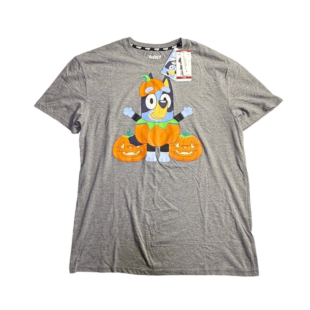 Bluey Halloween Pumpkin Graphic Tee Grey Heather XL 1F0017AUASC